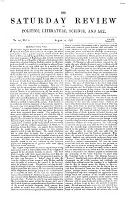 Saturday review Samstag 14. August 1858