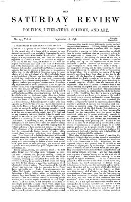 Saturday review Samstag 18. September 1858