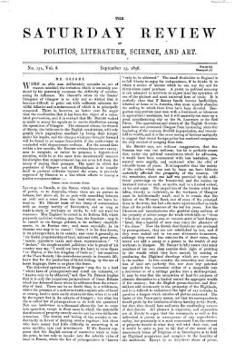 Saturday review Samstag 25. September 1858