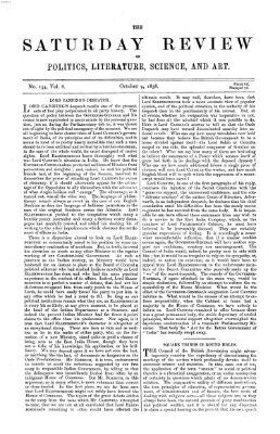 Saturday review Samstag 9. Oktober 1858