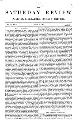 Saturday review Samstag 16. Oktober 1858