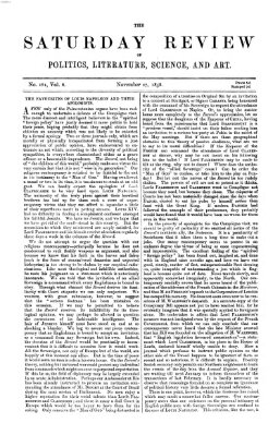 Saturday review Samstag 27. November 1858