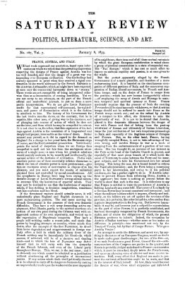 Saturday review Samstag 8. Januar 1859