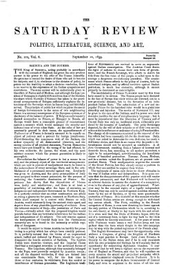 Saturday review Samstag 10. September 1859