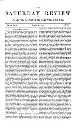 Saturday review Samstag 22. Oktober 1859