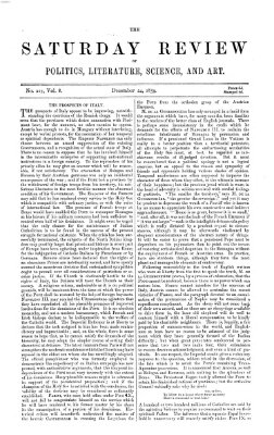 Saturday review Samstag 24. Dezember 1859