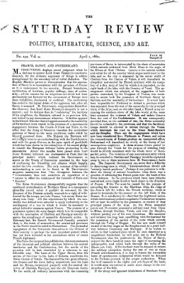 Saturday review Samstag 7. April 1860