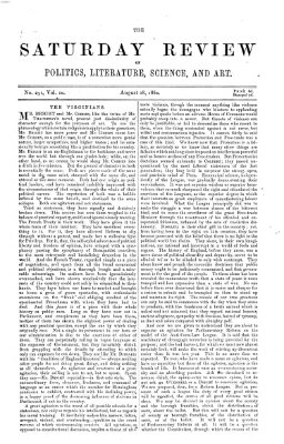 Saturday review Samstag 18. August 1860