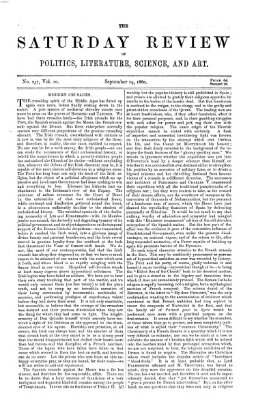 Saturday review Samstag 29. September 1860