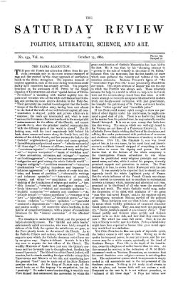 Saturday review Samstag 13. Oktober 1860