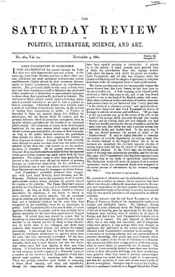 Saturday review Samstag 3. November 1860