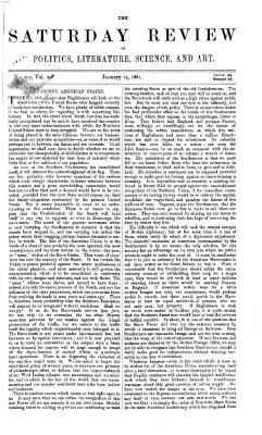 Saturday review Samstag 12. Januar 1861