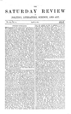 Saturday review Samstag 6. April 1861