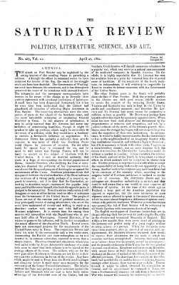 Saturday review Samstag 27. April 1861