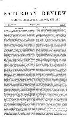 Saturday review Samstag 17. August 1861