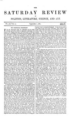 Saturday review Samstag 7. September 1861