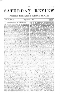 Saturday review Samstag 14. September 1861