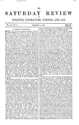 Saturday review Samstag 21. September 1861