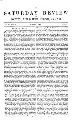 Saturday review Samstag 12. Oktober 1861