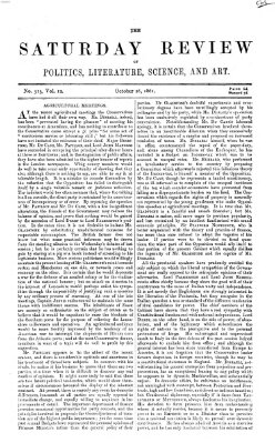 Saturday review Samstag 26. Oktober 1861