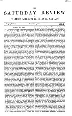 Saturday review Samstag 7. Dezember 1861