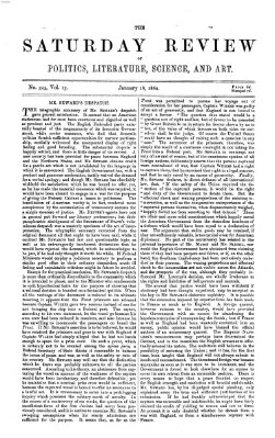 Saturday review Samstag 18. Januar 1862