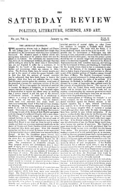 Saturday review Samstag 25. Januar 1862