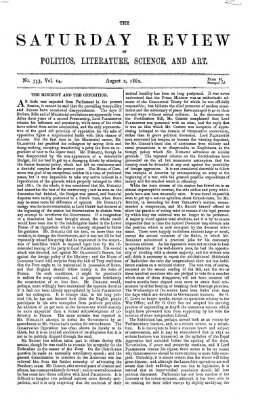 Saturday review Samstag 2. August 1862