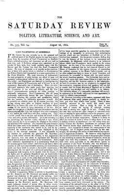 Saturday review Samstag 16. August 1862