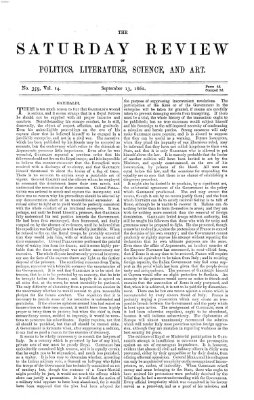 Saturday review Samstag 13. September 1862