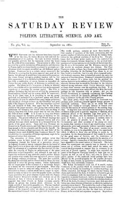 Saturday review Samstag 20. September 1862