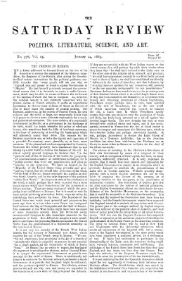 Saturday review Samstag 24. Januar 1863