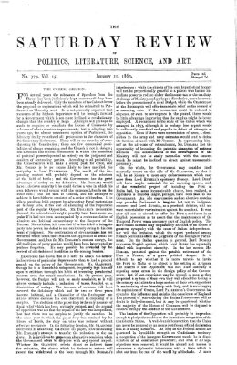 Saturday review Samstag 31. Januar 1863