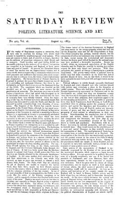 Saturday review Samstag 15. August 1863