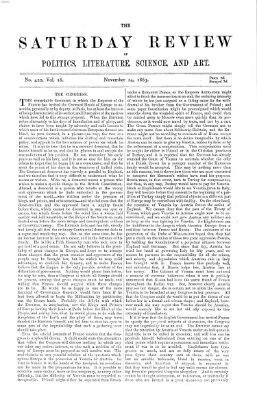 Saturday review Samstag 14. November 1863