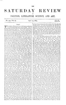 Saturday review Samstag 23. April 1864