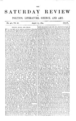 Saturday review Samstag 27. August 1864