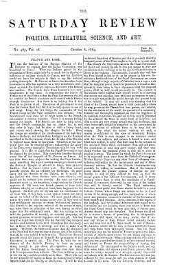 Saturday review Samstag 8. Oktober 1864