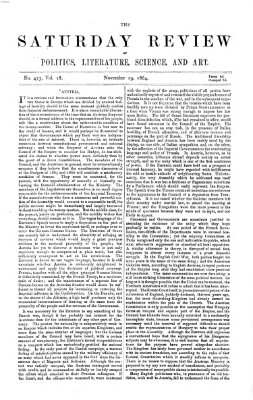 Saturday review Samstag 19. November 1864