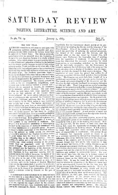 Saturday review Samstag 7. Januar 1865