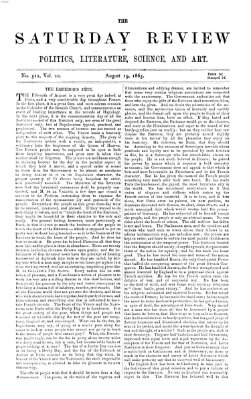 Saturday review Samstag 19. August 1865