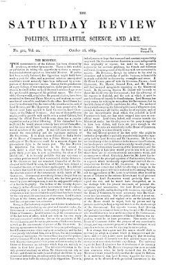 Saturday review Samstag 28. Oktober 1865