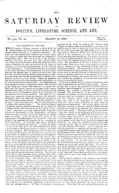 Saturday review Samstag 23. Dezember 1865