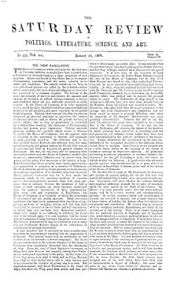 Saturday review Samstag 27. Januar 1866