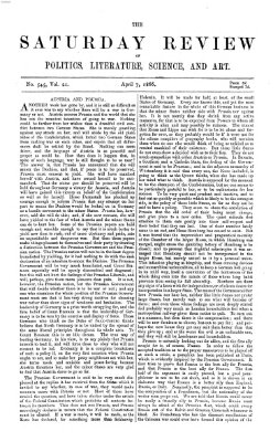 Saturday review Samstag 7. April 1866