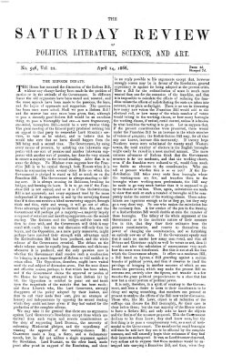 Saturday review Samstag 14. April 1866