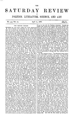 Saturday review Samstag 21. April 1866