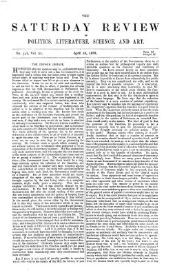 Saturday review Samstag 28. April 1866