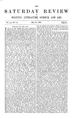 Saturday review Samstag 26. Mai 1866