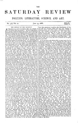 Saturday review Samstag 23. Juni 1866